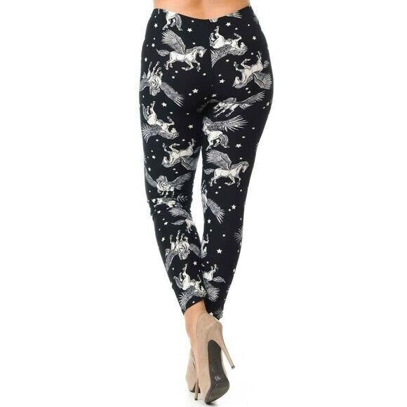 X-Plus Size Womens Buttery Soft Magical‎ Pegasus XPlus Size Leggings - Picture 2 of 7